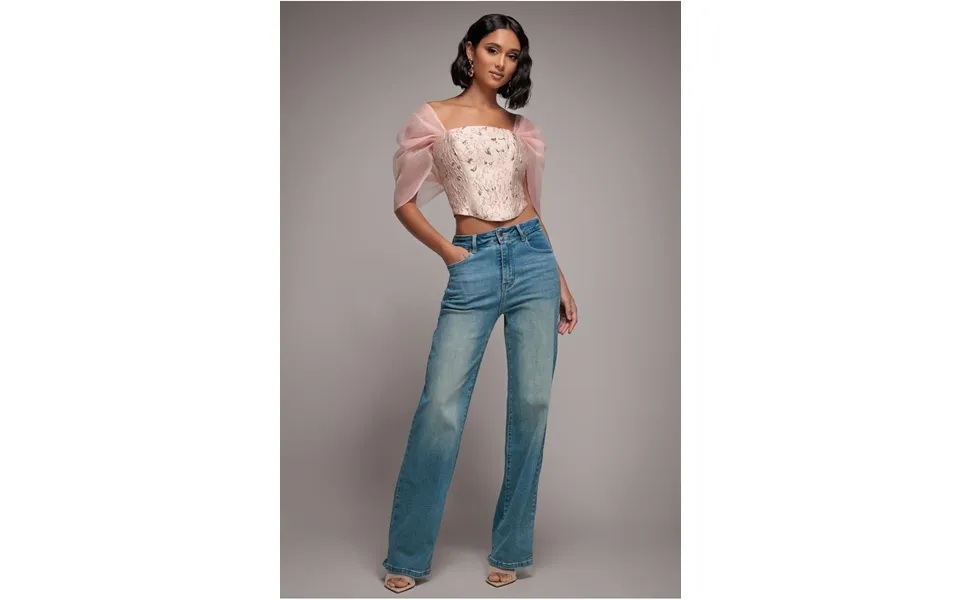 Goddiva Denim Straight Leg Denim Jeans - Blue