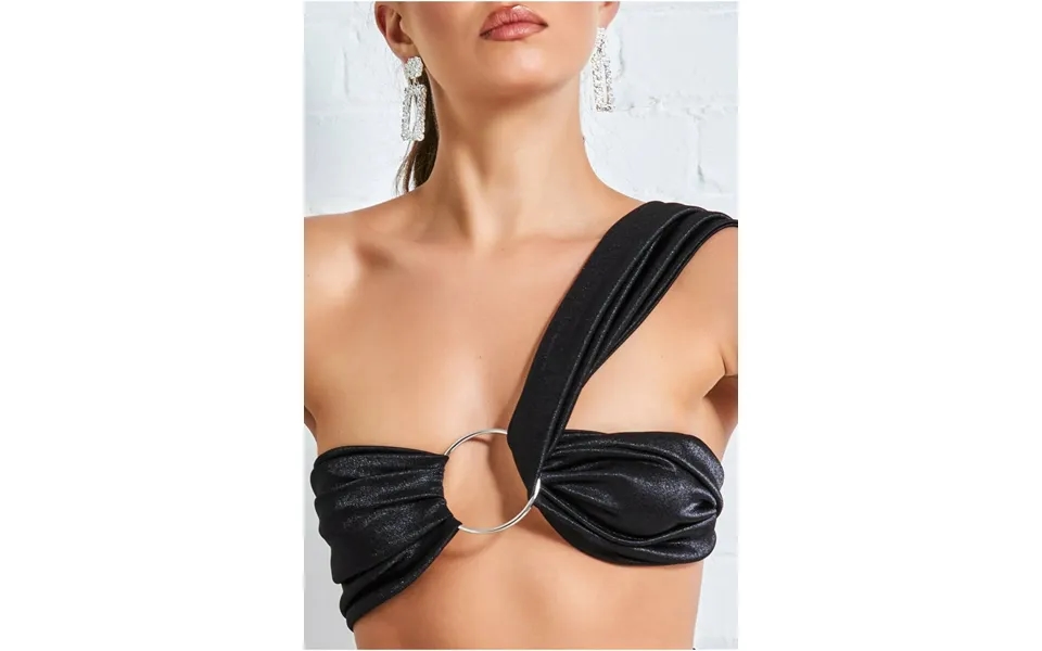 Goddiva Ring Detail Bralette - Black