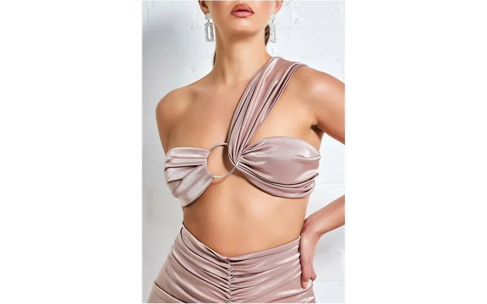 Goddiva Ring Detail Bralette - Champagne