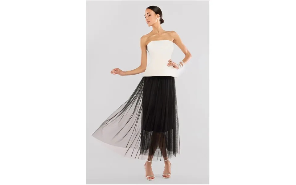 Goddiva Tulle Gathered Midaxi Skirt
