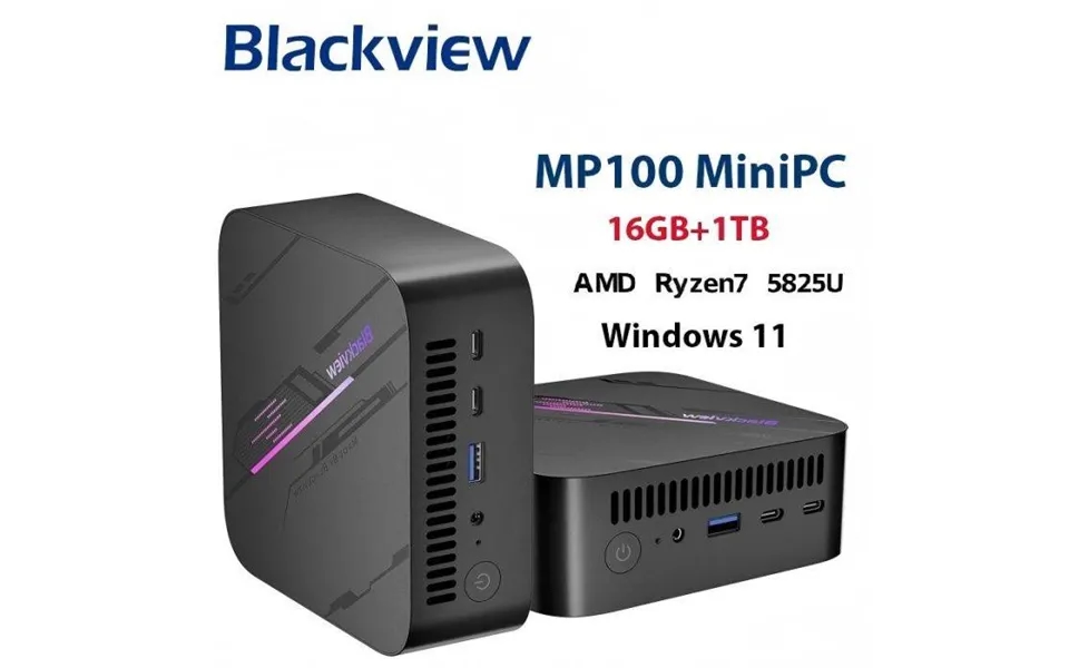 Blackview Mp100 New Mini Pc Amd R7 5825u Windows 11 8-core 16-thread 16gb Ddr4 512gb 1tb Ssd Wifi 6 Mini Computer Pc Sav