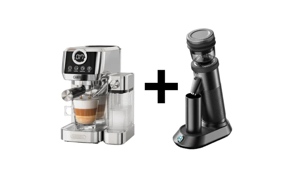 Hibrew Semi Automatic Coffee Machine Stainless Steels H13a G5 48mm Conical Burr Electric Coffee Grinder Bundle New Arriv
