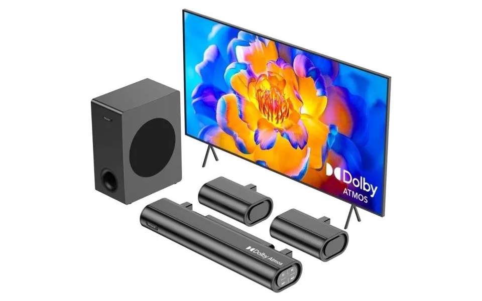 Hiwill Dolby Atmos 5.1ch Sound Bar For Smart Tv - W 5.25'' Subwoofer & 2 Rear Speakers Wired Surround Sound System