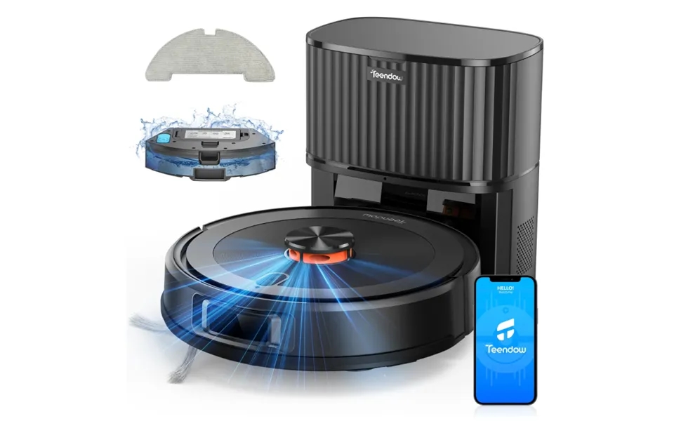 Teendow D10s Max 2600mah Robot Vacuum Cleaner And Mop With Auto-empty Station 4500pa Powerful Suction 3l Dust Bag Smart