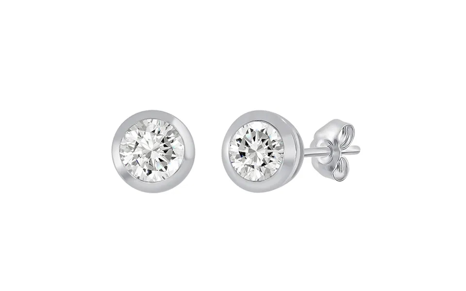 Bezel Set Certified Gh Si Lab Diamond Stud Earrings 14k White Gold 3 4 Ct