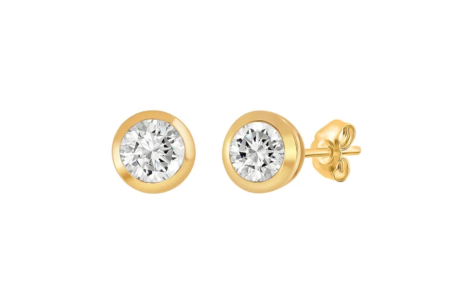Bezel Set Certified Lab Diamond Stud Earrings 14k Yellow Gold 1 3 Ct