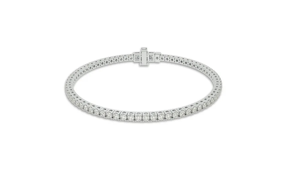 Essential Four Prong Lab Grown Diamond Tennis Bracelet 10k White Gold 3 Ct