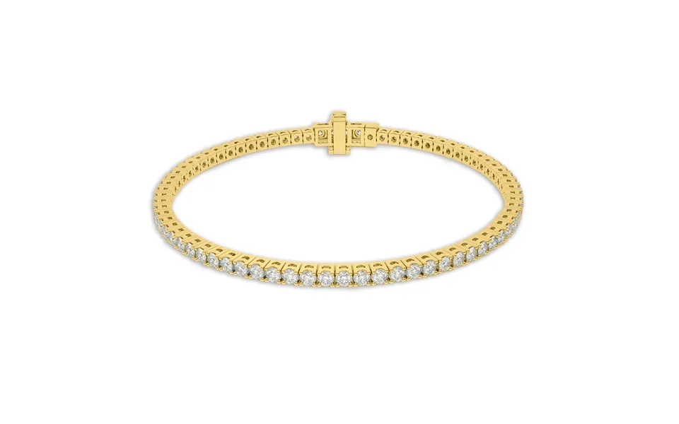 Essential Four Prong Lab Grown Diamond Tennis Bracelet 10k Yellow Gold 5 Ct