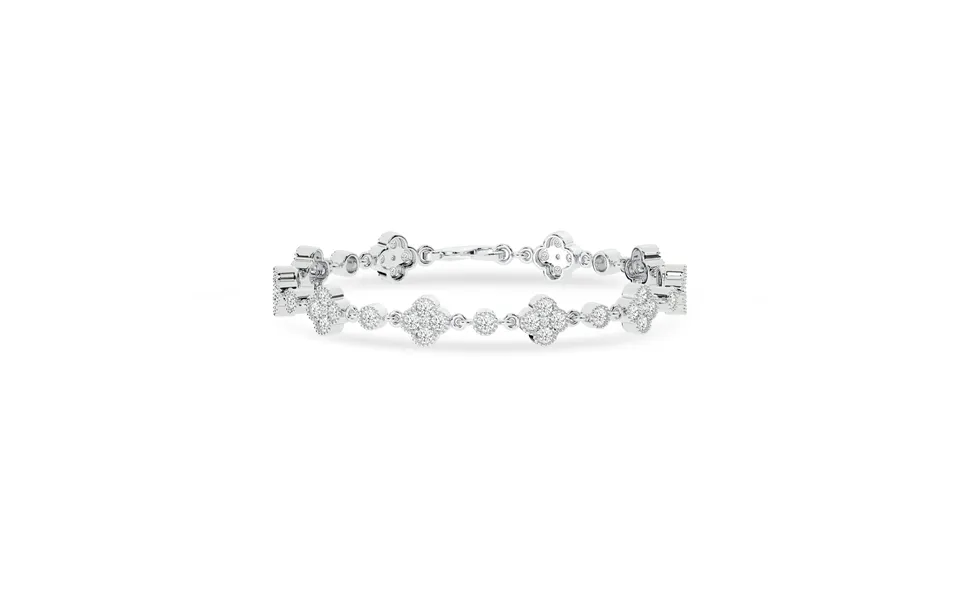 Four Leaf Clover Inspired Lab Grown Diamond Bracelet 10k White Gold 2