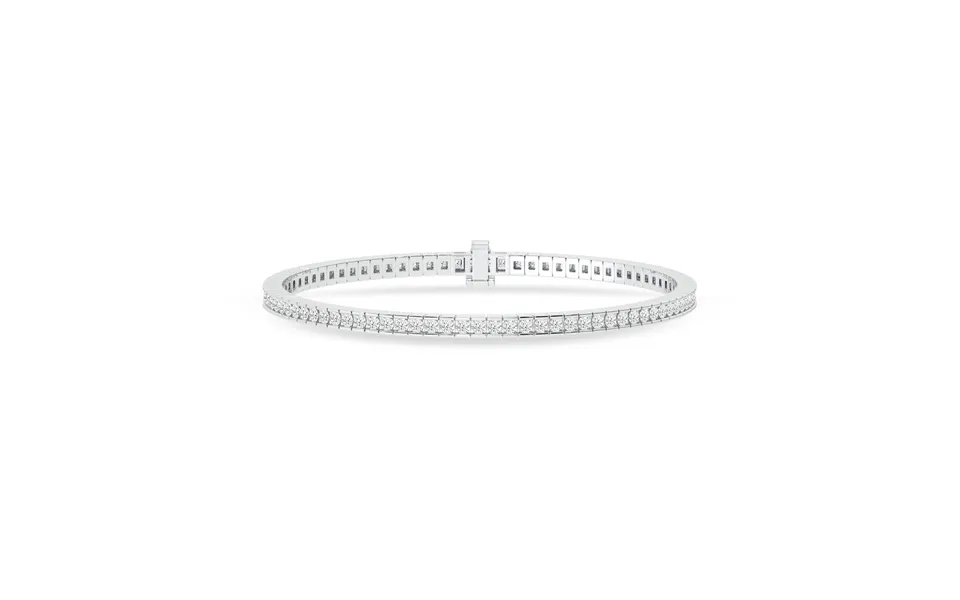 Glamorous Channel Set Lab Grown Diamond Tennis Bracelet 10k White Gold 3 Ct