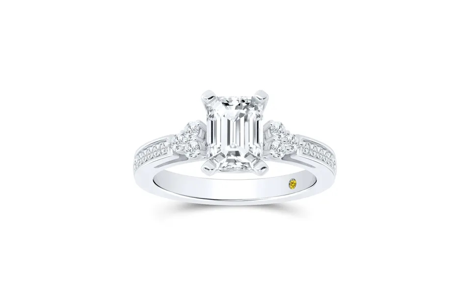 Glyph Half Coverage Illusion Trilliant Emerald Cut Lab Diamond Engagement Ring 14k White Gold 4 1 4 Ct