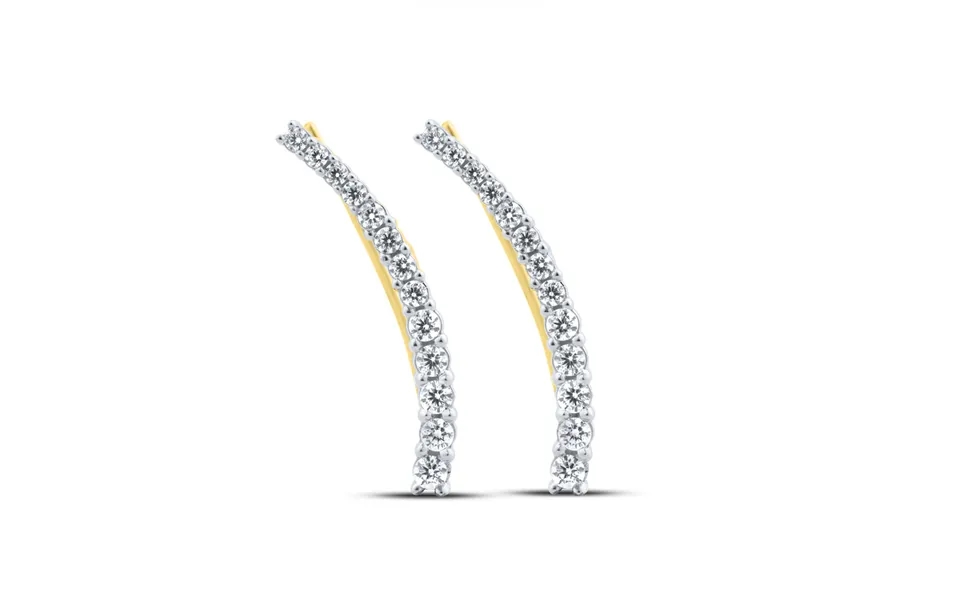 Graduating Lab Diamond Crawler Earrings Yellow Gold 3 4 Ct. Tw