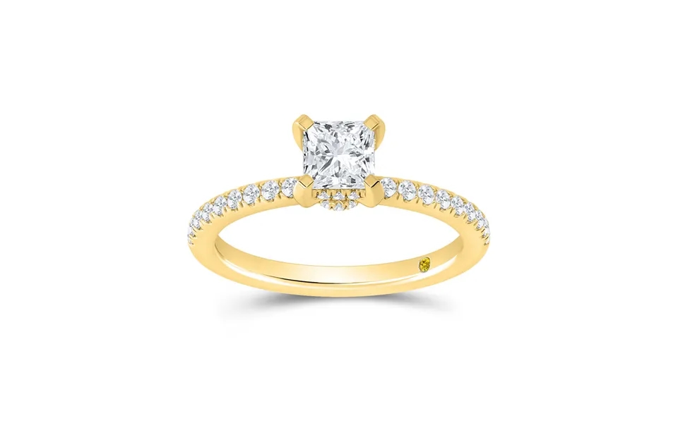 Kyoto Hidden Halo Princess Cut Lab Grown Diamond Engagement Ring 10k Yellow Gold 4 1 3 Ct