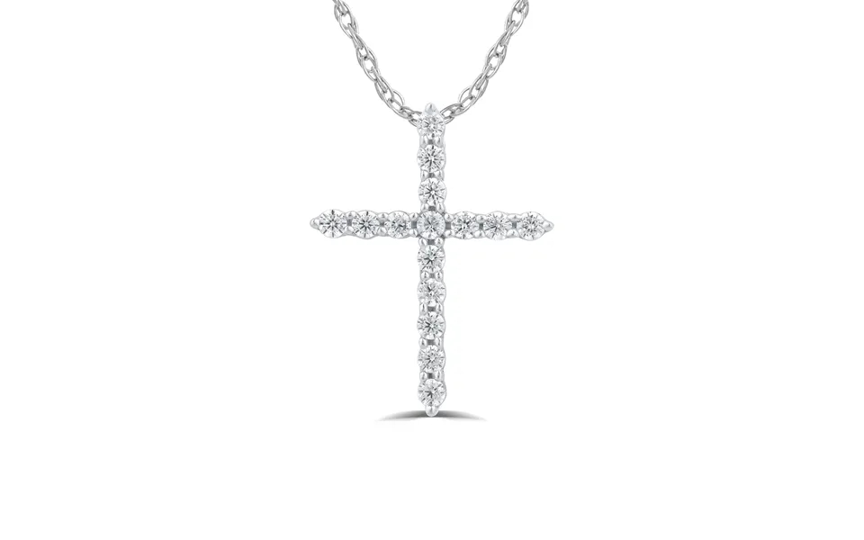 Lab Grown Floating Diamond Cross Necklace 925 Sterling Silver 1 5 Ct