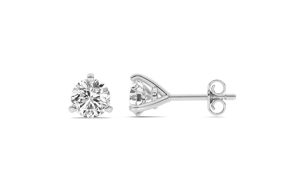 Lab Grown Martini Set Diamond Stud Earrings 10k White Gold 3 Ct