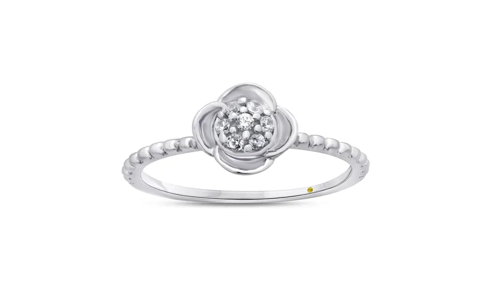 Lilium Lab Grown Floral Diamond Ring 18k White Gold 1 10 Ct. Tw