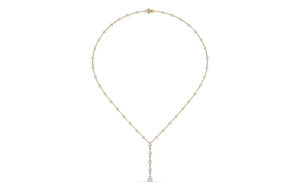 Sparkling Symphony Lab Grown Lariat Diamond Necklace 14k Yellow Gold 11 1 4 Ct