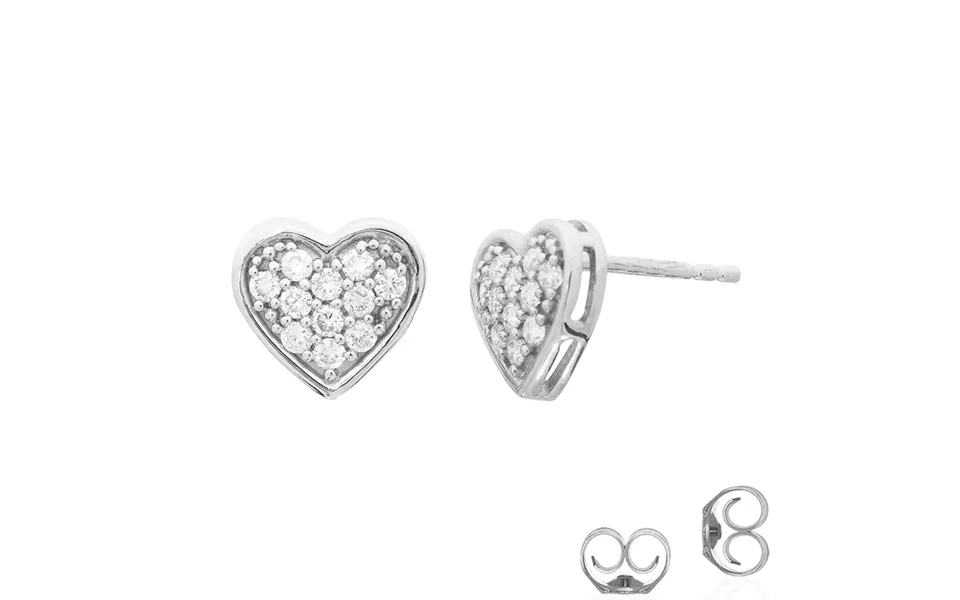 Sterling Silver Lab Grown Diamond Cluster Heart Earrings Sterling Silver 1 3 Ct