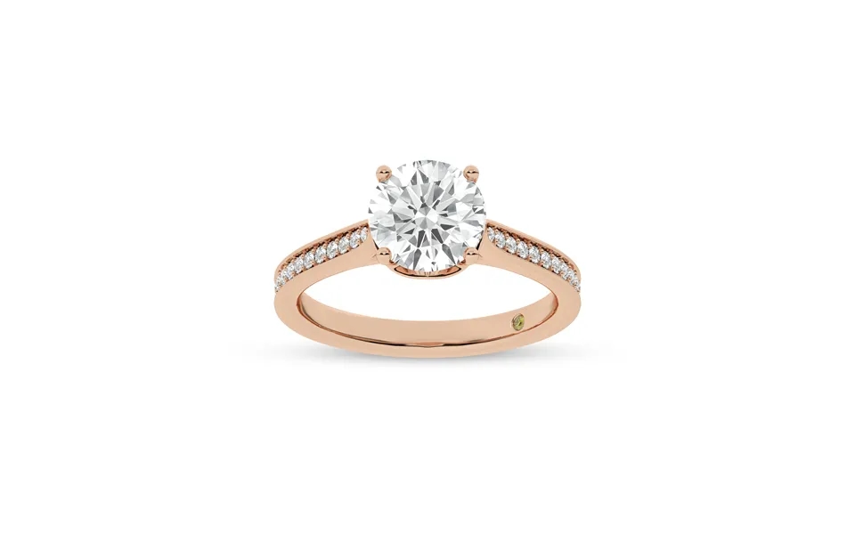Taos Hidden Halo Round Lab Grown Diamond Engagement Ring 10k Rose Gold 4 1 3 Ct