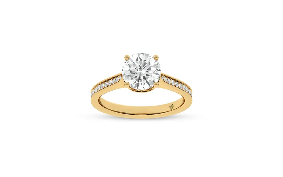 Taos Hidden Halo Round Lab Grown Diamond Engagement Ring 10k Yellow Gold 4 1 3 Ct
