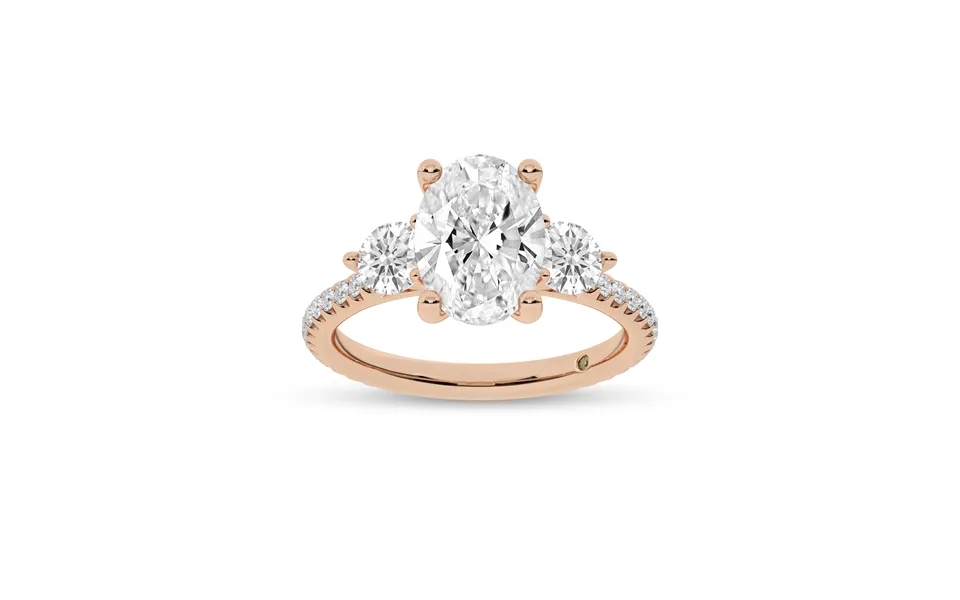 Zephyr Three Quarter Coverage Oval Lab Grown Diamond Engagement Ring 18k Rose Gold 5 1 7 Ct