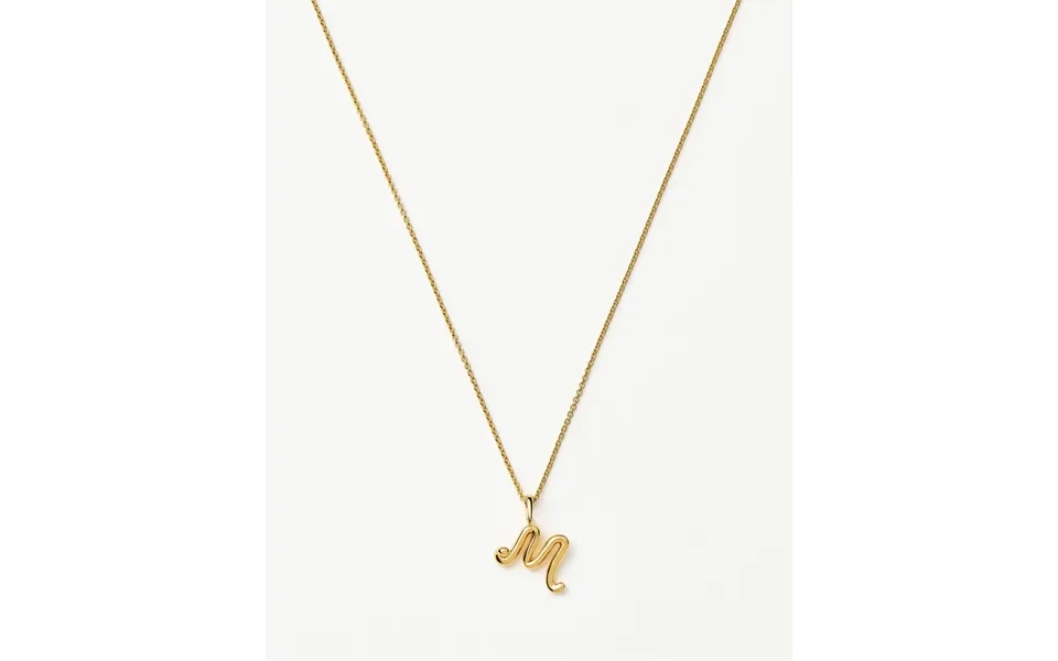 Curly Molten Mini Initial Necklace - M 18k Gold Vermeil