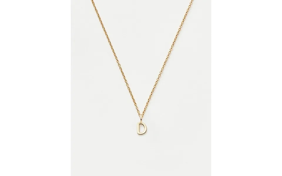 Fine Initial Mini Pendant Necklace - D 14k Solid Gold