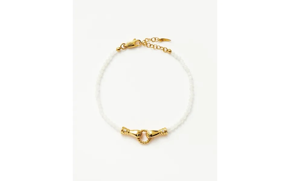 Harris Reed In Good Hands Mini Beaded Gemstone Bracelet 18k Gold Plated Rainbow Moonstone