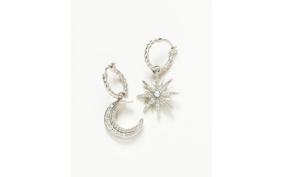 Harris Reed Moonlight Pearl Hoop Earrings Silver Plated Pearl