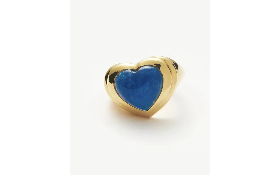 Jelly Heart Gemstone Ring 18k Gold Plated Blue Quartz