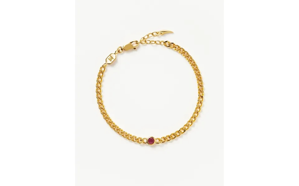 July Birthstone Chain Bracelet 18k Gold Plated Vermeil Ruby
