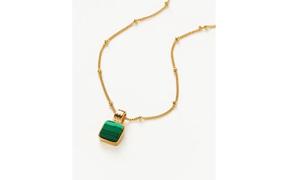 Lucy Williams Square Malachite Necklace 18k Gold Vermeil Malachite
