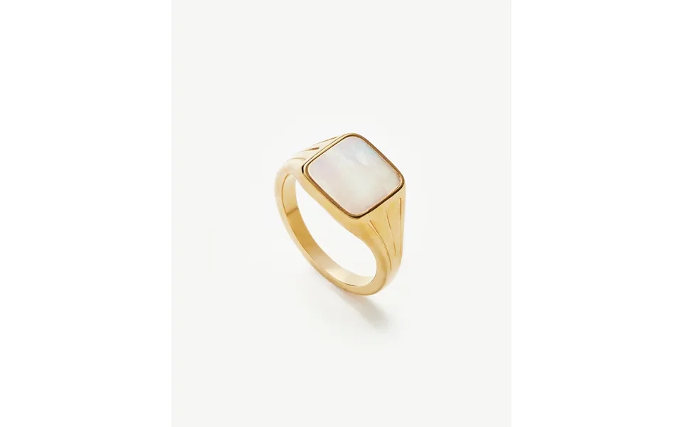 Lucy Williams Square Signet Ring 18k Gold Vermeil Mother Of Pearl