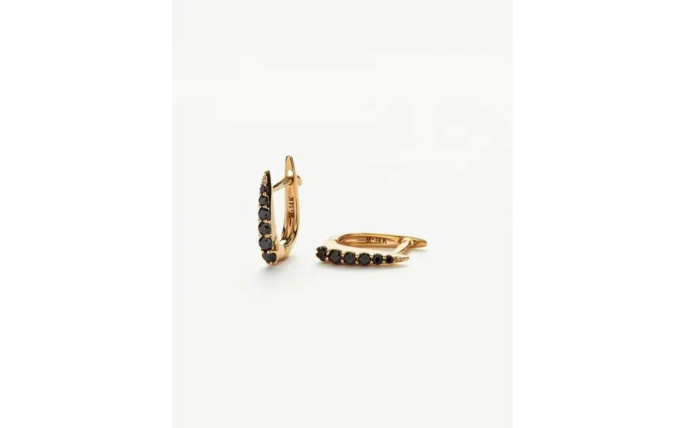 Solid Gold Claw Huggies 14k Solid Gold Black Diamond