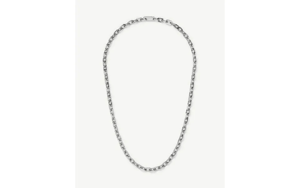 Square Paperclip Chain Necklace Platinum Plated