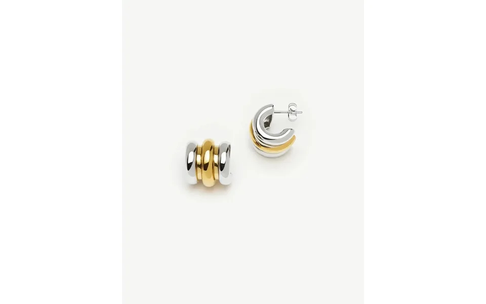 Triple Ridge Oversized Studs 18k Gold Plated Platinum Plated