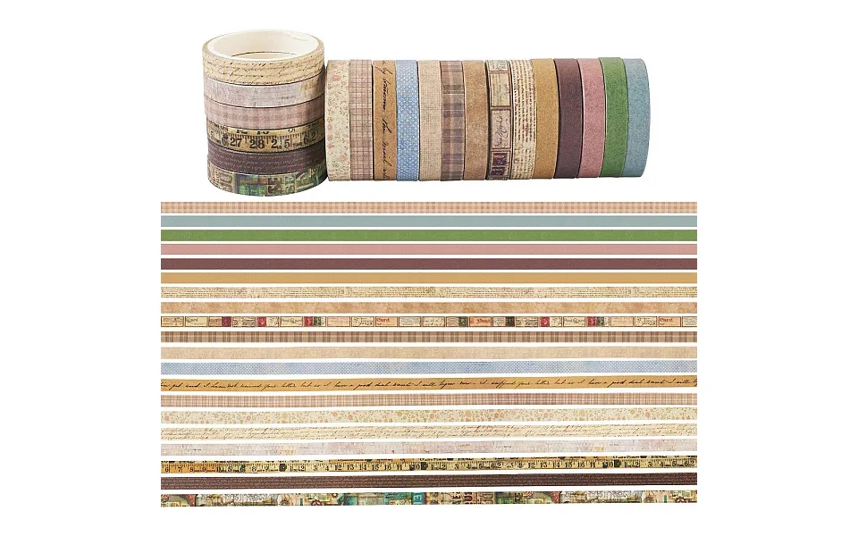 20 Rolls Paper Adhesive Tape Set