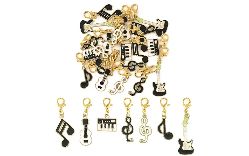 21pcs 7 Styles Alloy Enamel Pendant Decorations
