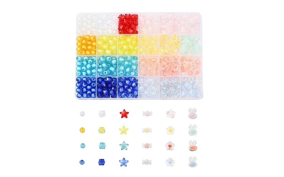 392pcs 24 Style Transparent Acrylic Beads