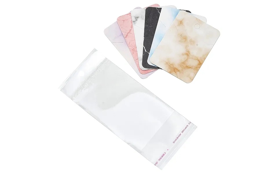 60pcs 6 Colors Paper Jewelry Display Cards