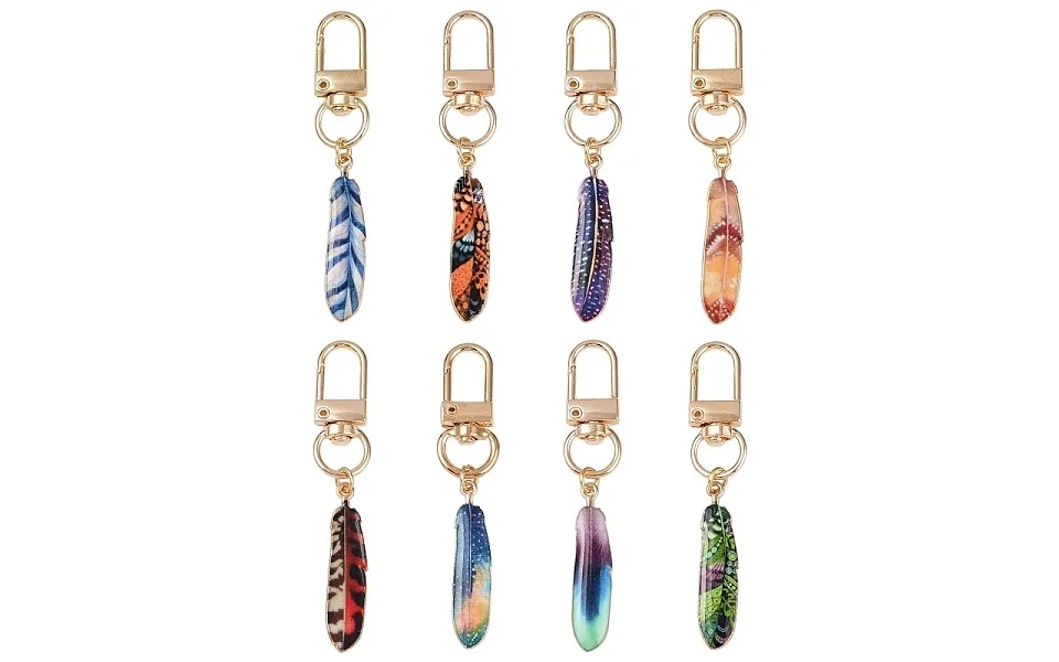 8pcs 8 Styles Alloy Enamel Pendants Decorations