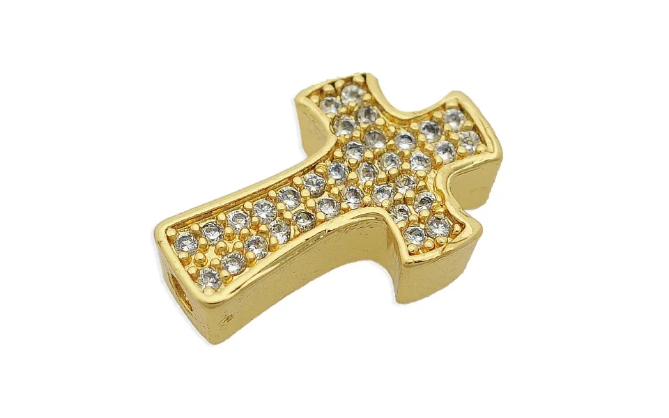 Brass Micro Pave Clear Cubic Zirconia Beads