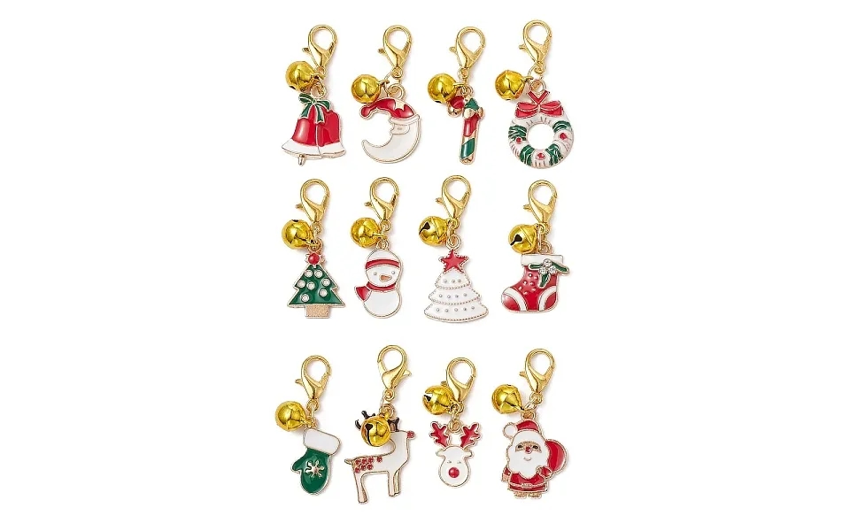 Christmas Alloy Enamel Pendants Decorations