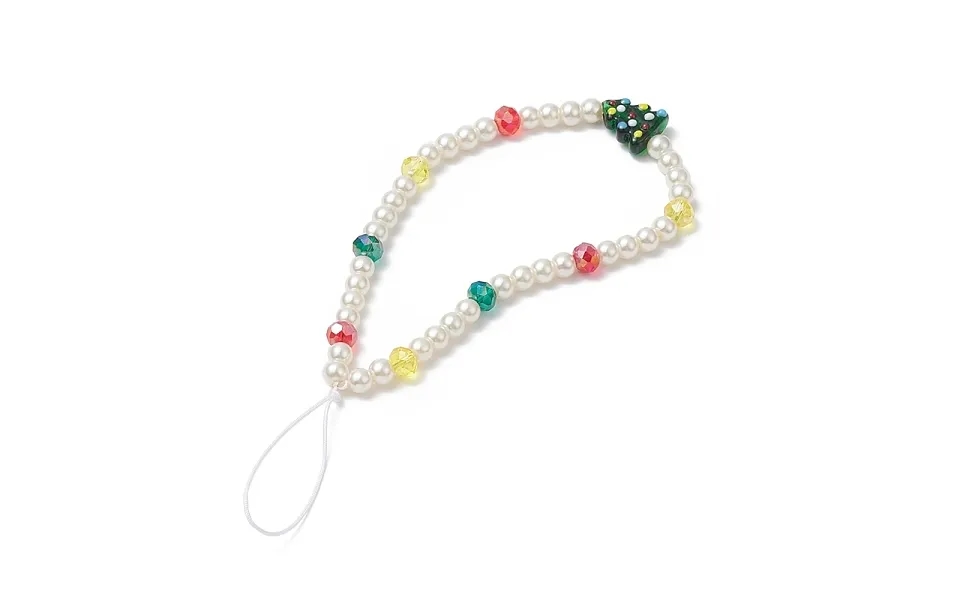 Christmas Glass Pearl Beaded Mobile Straps