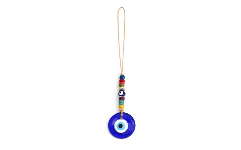 Flat Round With Evil Eye Glass Pendant Decorations