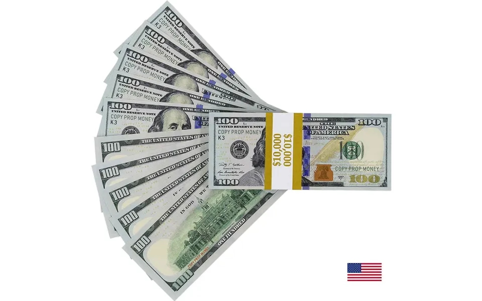 100 United States New Series Full Print Premier Prop Money Stack