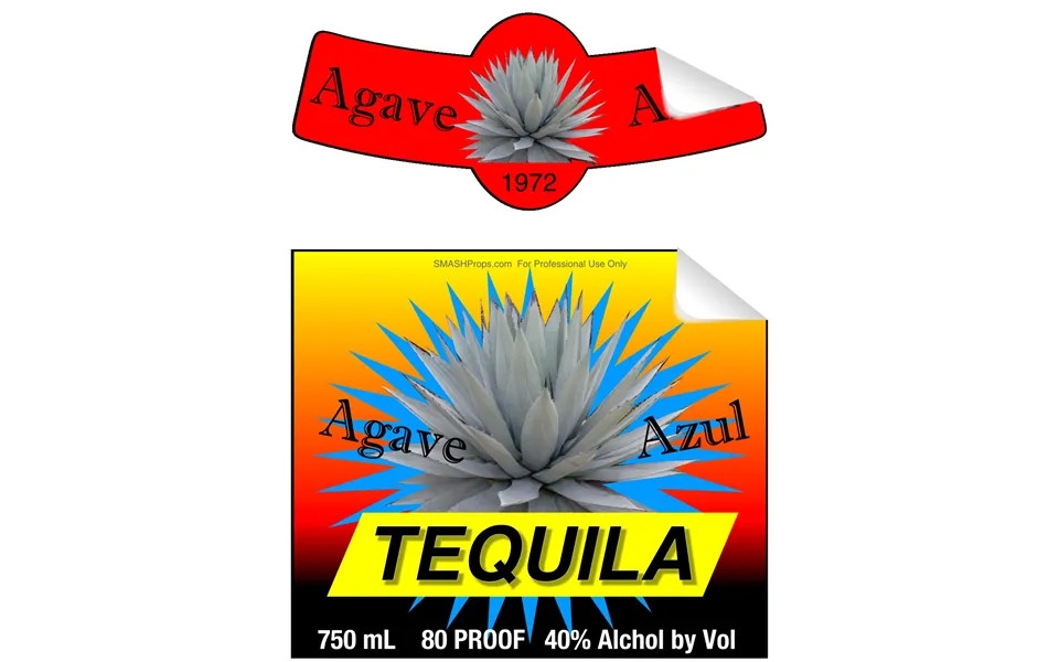 Agave Azul Tequila Single Self Adhesive Label - License And Royalty Free For Film Use