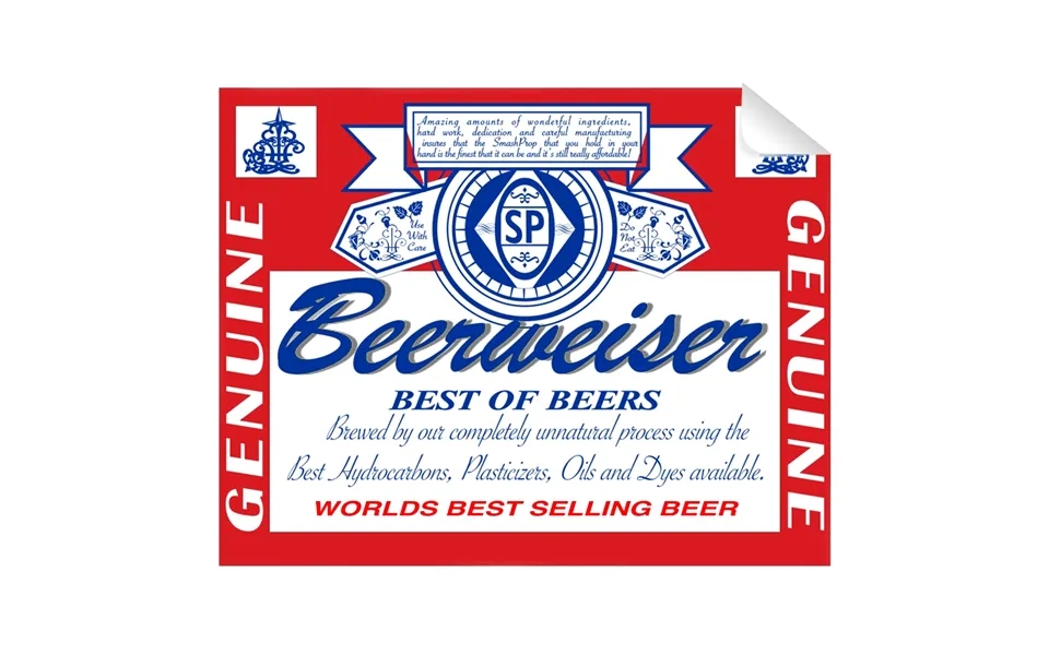 Beerweiser Bottle Single Self Adhesive Label - License And Royalty Free For Film Use