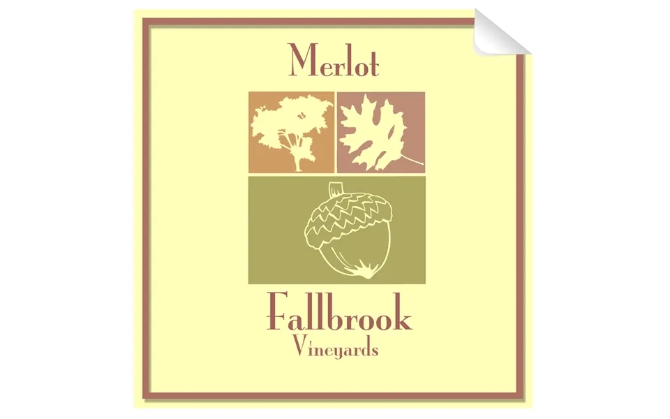 Fallbrook Merlot Wine Bottle Single Self Adhesive Label - License And Royalty Free For Film Use