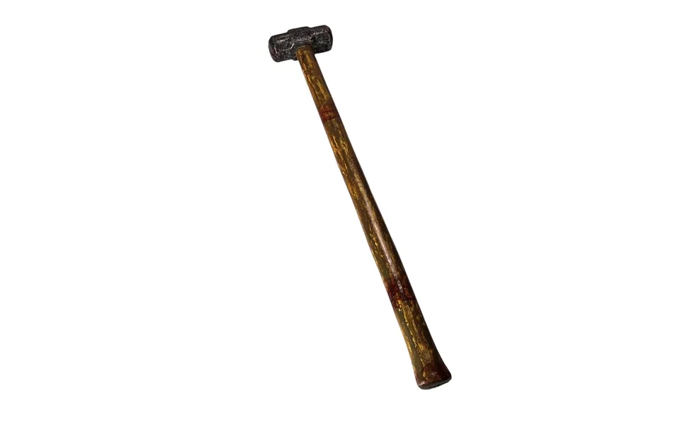 Foam Large 34 Inch Rubber Sledgehammer Stunt Prop - Weathered Black And Silver Head With Aged Handle Bloody